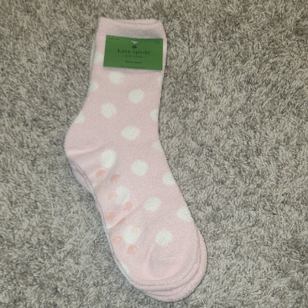 Kate Spade Light Pink & White Socks 2 Pairs